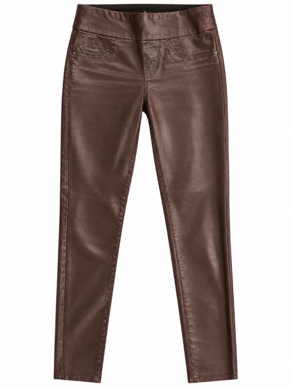 Rock & Republic Brown Faux Leather Rocker Chic Leggings Size 4